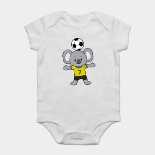 Koala as Soccer player with Soccer ball Baby Bodysuit